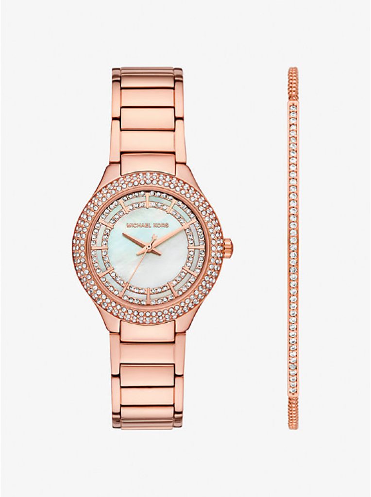 Michael Kors Mini Sylvia Pave Rose Gold-Tone Watch