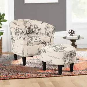 Ophelia & Co. Pamplona Barrel Chair and Ottoman